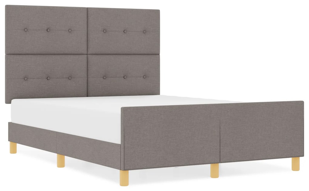 Cama vidaXL Taupe 140x190 cm Tecido