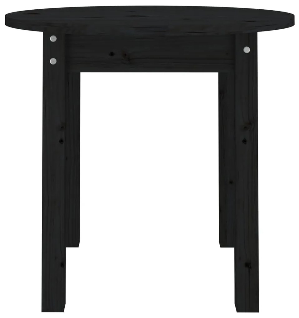 Mesa de centro Ø 45x40 cm madeira de pinho maciça preto