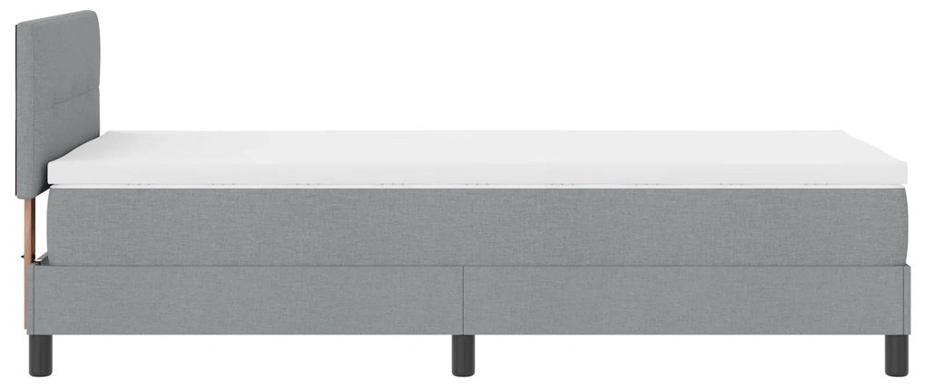 Cama Box com Colchão Cinza Claro 90x200 cm Tecido