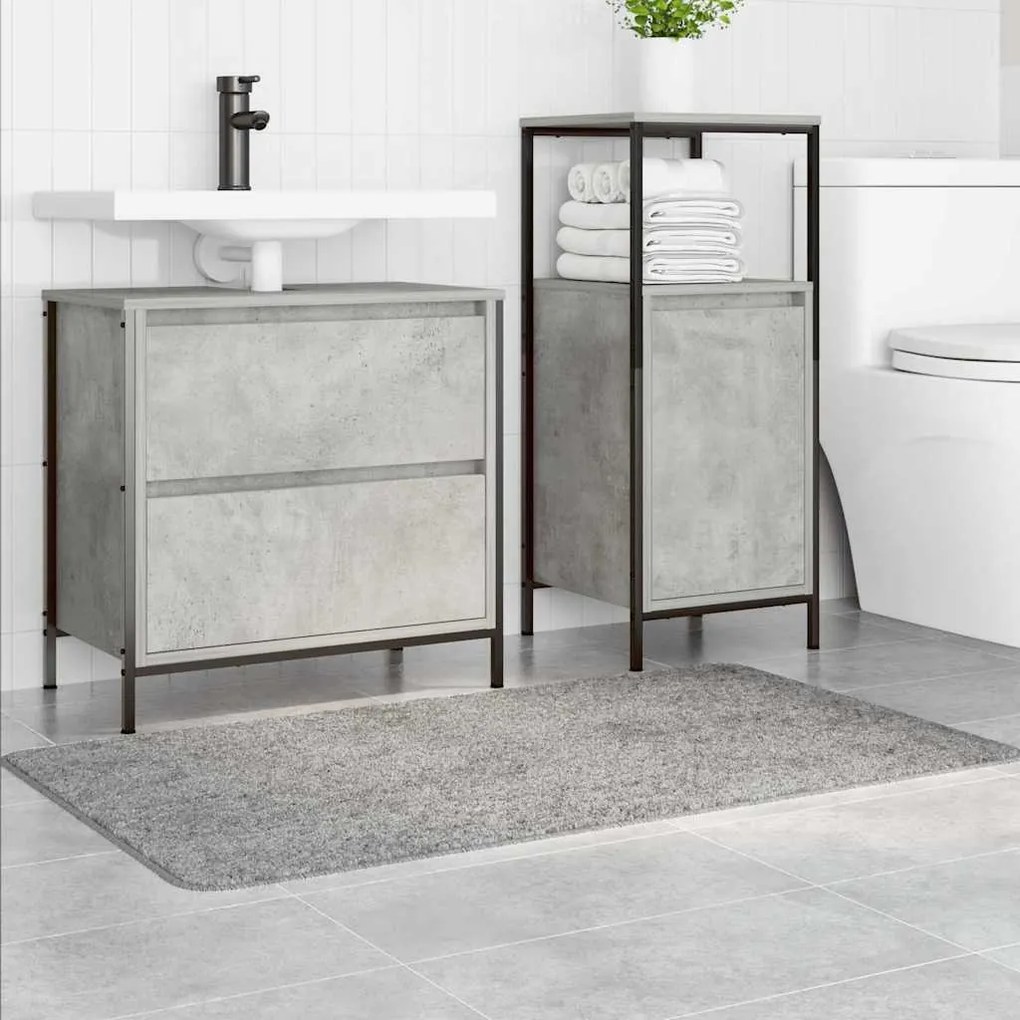 Tapete de Banho Retangular Cinzento 70x120 cm Polipropileno Antiderrap