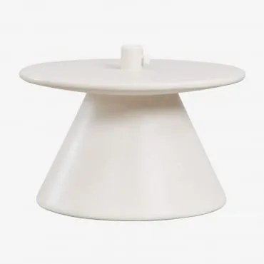 Base De Guarda-sol Com Mesa Integrada Redonda Em Cimento Darwys Branco - Sklum