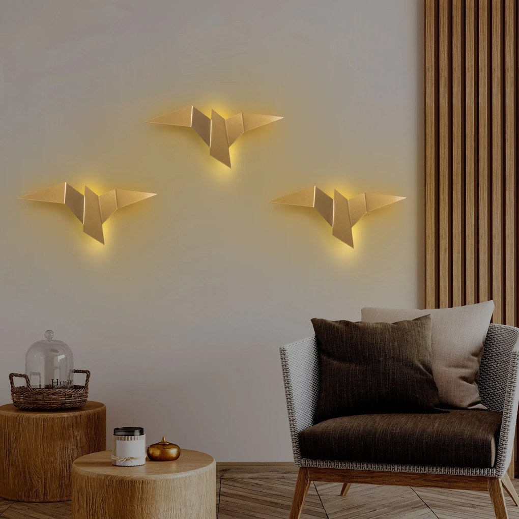 Aplique de Parede Pacali – Dourado – 56x14x24 cm