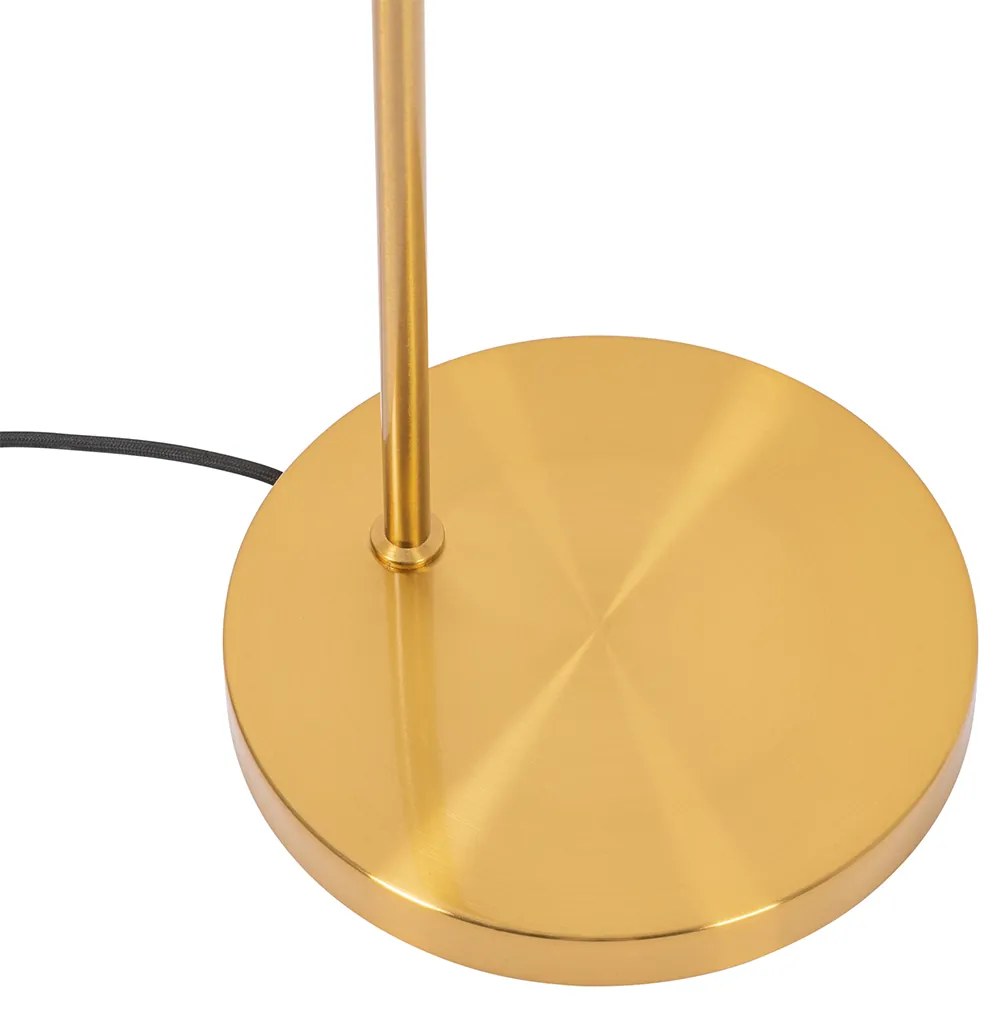 Candeeiro de pé Art Deco dourado e vidro opalino - Flore Design
