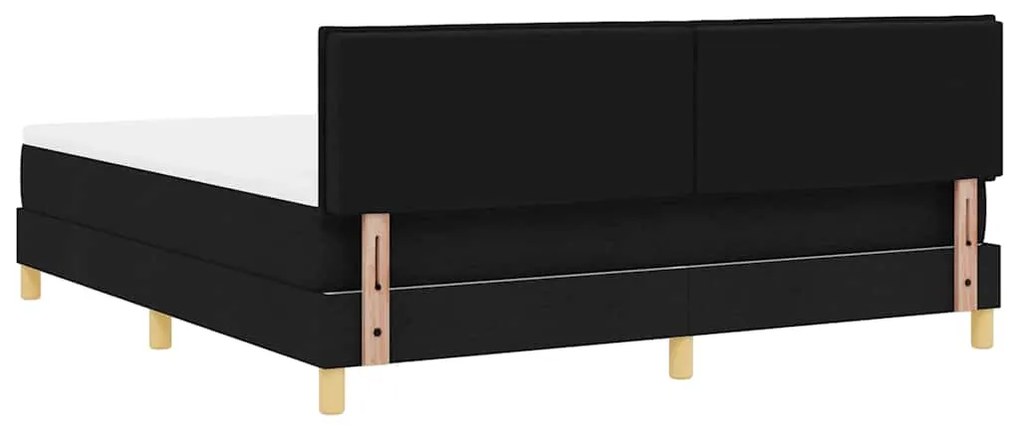 Cama Box Spring com Colchão Preta 180x200 cm Tecido