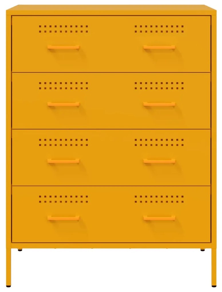 Aparador 68x39x89 cm aço amarelo mostarda