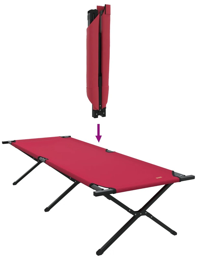 Cama de Sol Dobrável com Bolsa de Transporte Vermelha Tecido Oxford 60