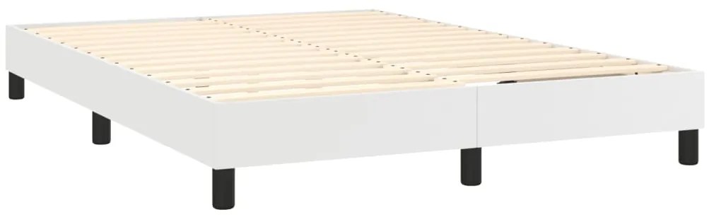 Estrutura de cama 140x200 cm couro artificial branco