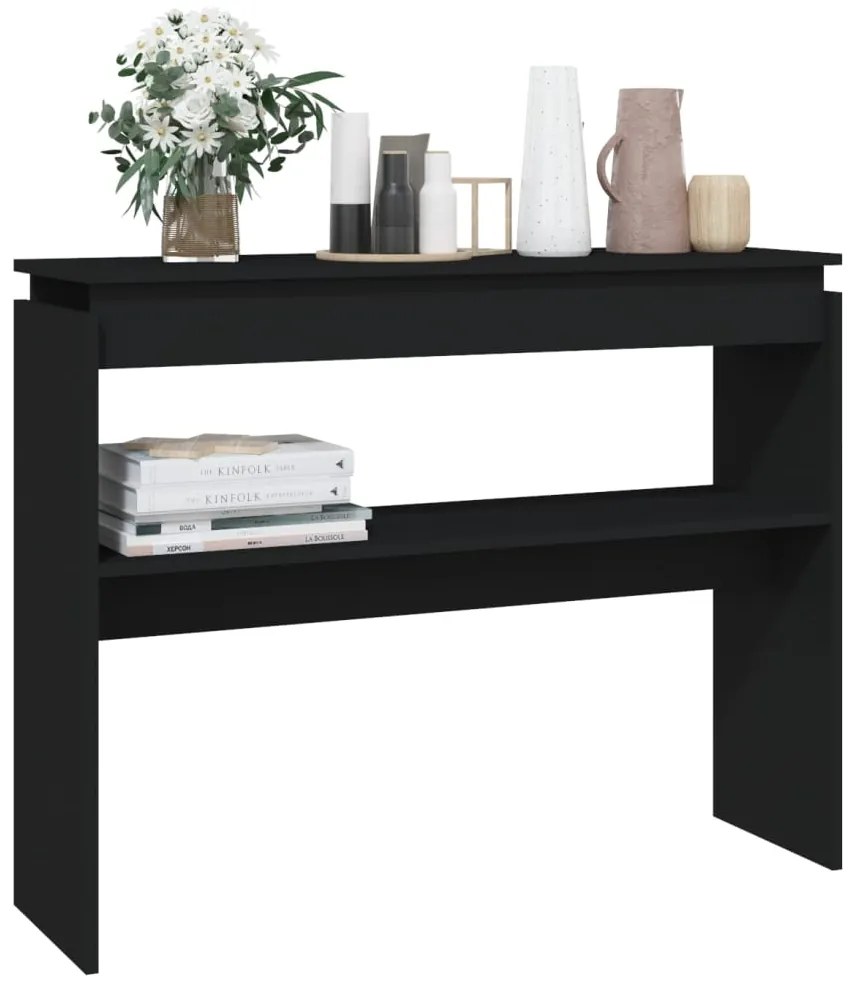 Mesa consola 102x30x80 cm derivados de madeira preto