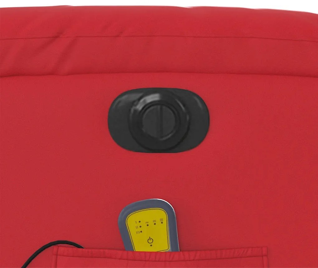 Poltrona massagens reclinável elétrica couro artif. vermelho