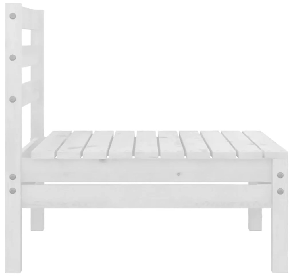 4 pcs conjunto lounge de jardim pinho maciço branco