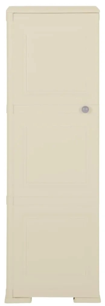 Armário de plástico 40x43x125 cm design de madeira branco nata