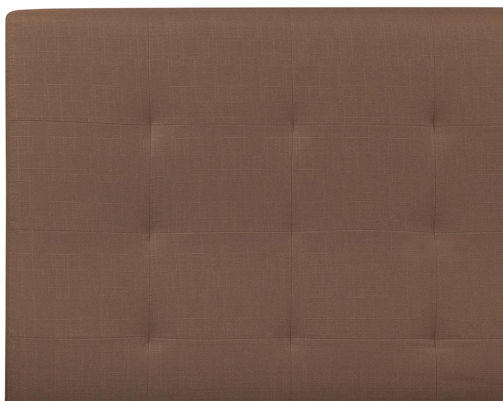 Cama de casal em tecido castanho 160 x 200 cm LA ROCHELLE Beliani