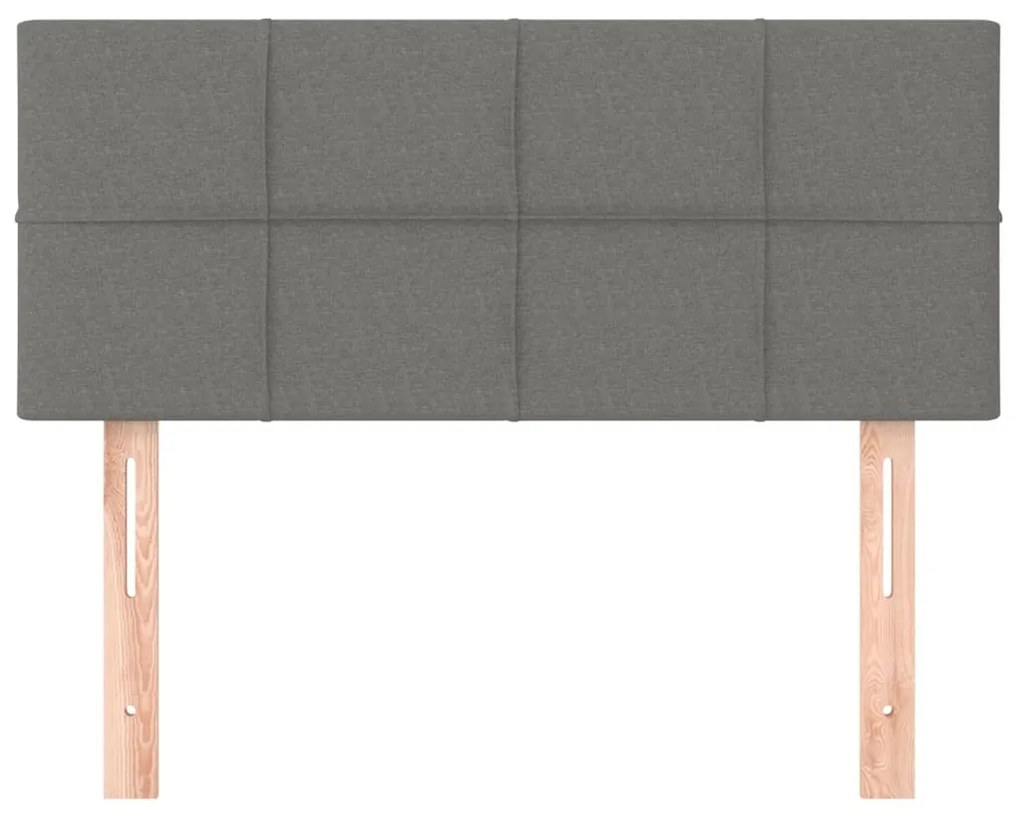 Cabeceira de cama tecido 100x5x78/88 cm cinzento-escuro