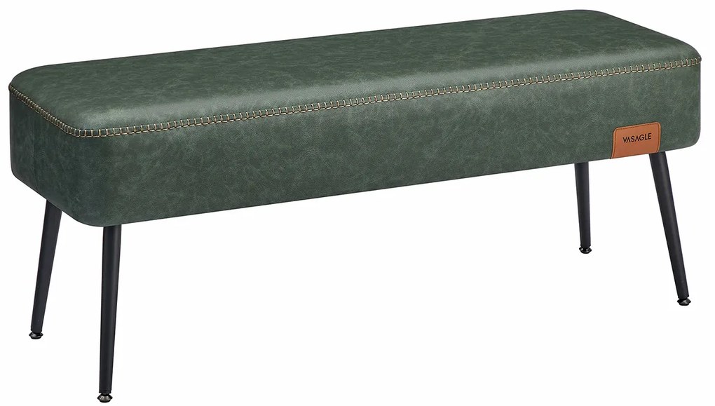 Banco de sala estofado com costuras finas, estilo mid-century | VASAGLE | 110 x 40 x 43 cm | LOM076C01.