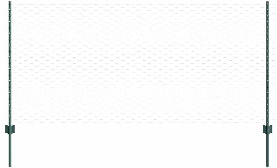 Postes de Cerca vidaXL 11 pcs U-Channel Verde 100 cm Aço