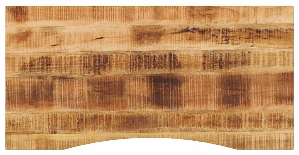 vidaXL Tampo de mesa com curva 120x50x2,5 cm mangueira áspera maciça