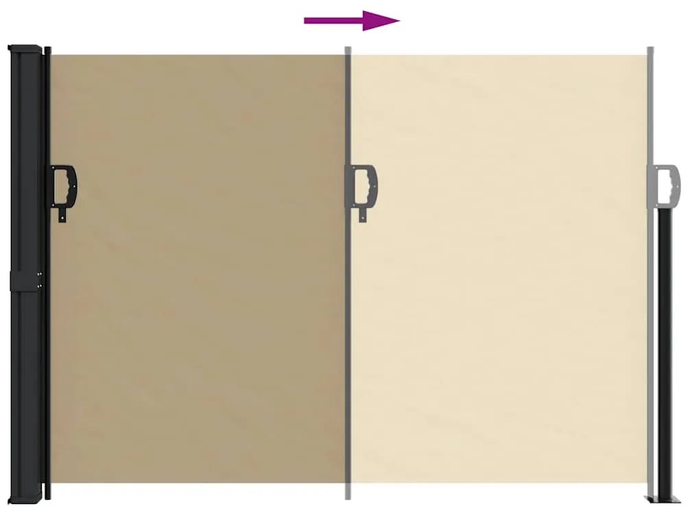 Toldo lateral retrátil 140x300 cm bege