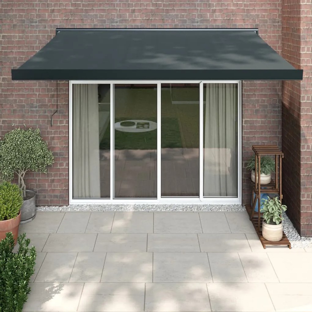 vidaXL Toldo retrátil 3x2,5 m tecido e alumínio antracite
