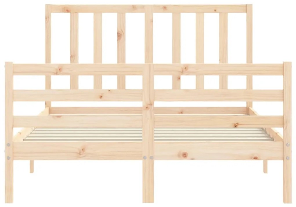 Estrutura de cama de casal com cabeceira madeira maciça