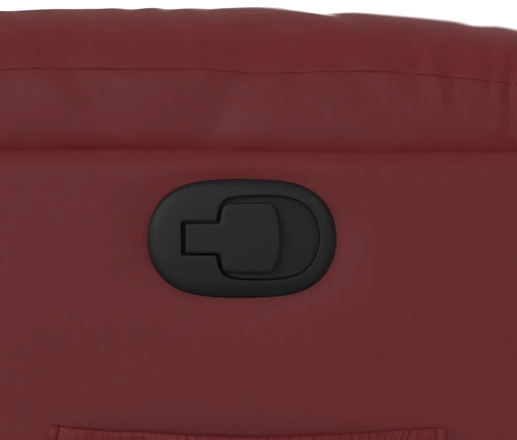 Poltrona reclinável couro artificial vermelho tinto