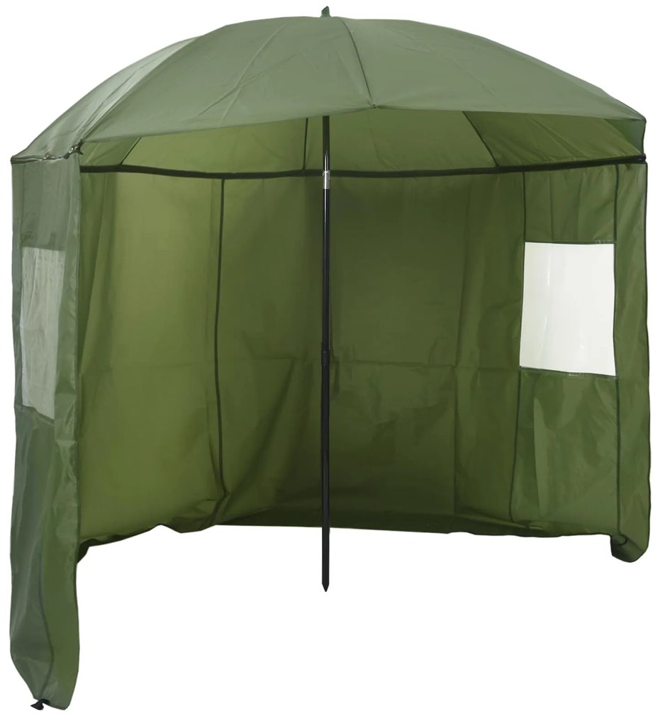 vidaXL Guarda-Chuva para Pesca Amarelo Exército 240 x 210 cm