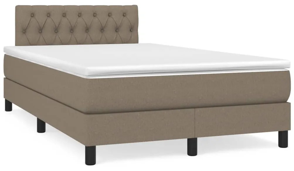 Cama box spring colchão/LED 120x190cm tecido cinza-acastanhado