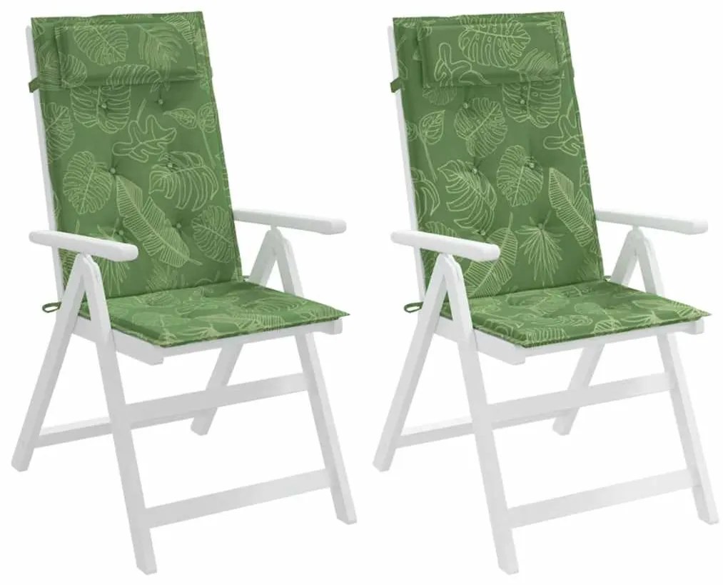 Almofadões p/ cadeira encosto alto 2 pcs tecido oxford folhas