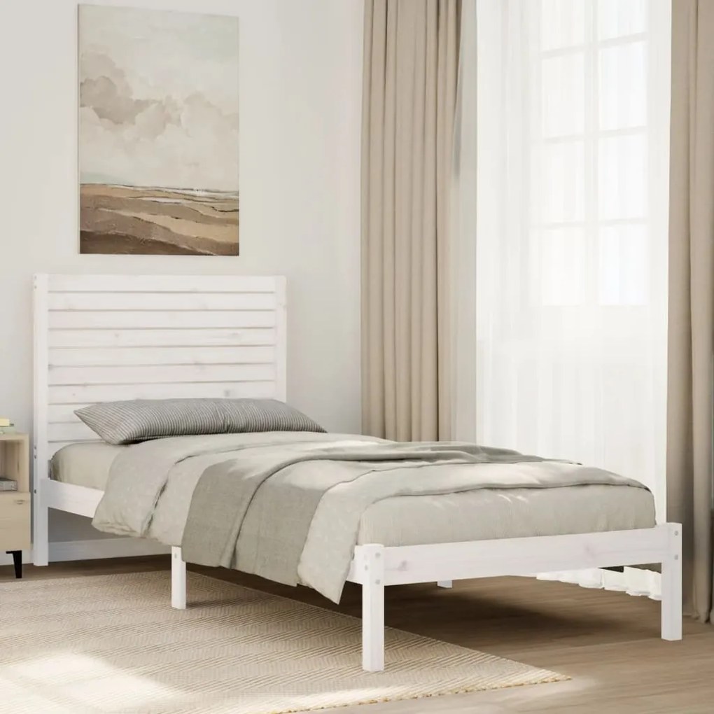 vidaXL Cama extra longa sem colchão 100x210 cm madeira maciça