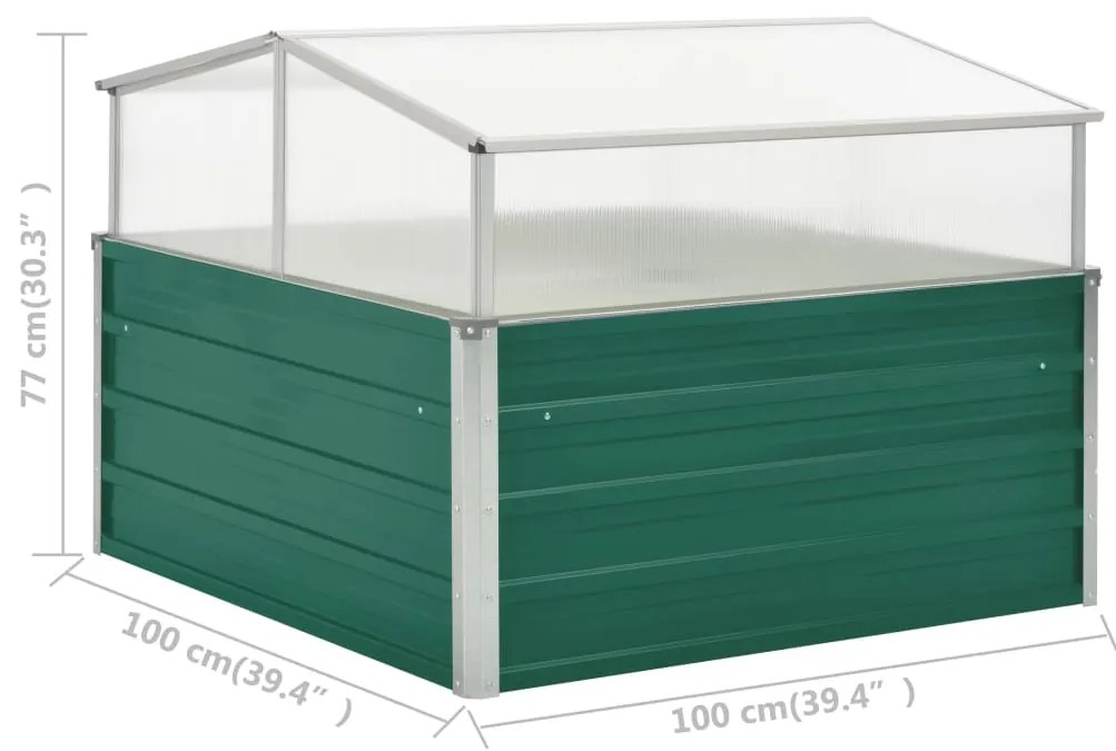 Estufa 100x100x77 cm aço galvanizado verde