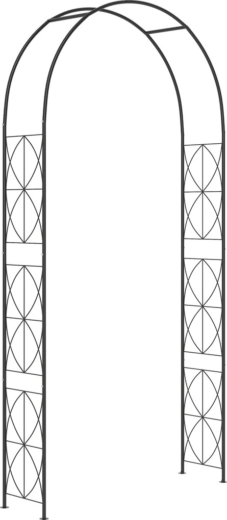 Outsunny Arco de Jardim de Metal Arco Decorativo com Desenho de Treliça para Plantas Trepadeiras para Decoração 114x30x230 cm Preto | Aosom Portugal