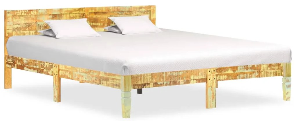 Estrutura de cama madeira recuperada maciça 180x200 cm