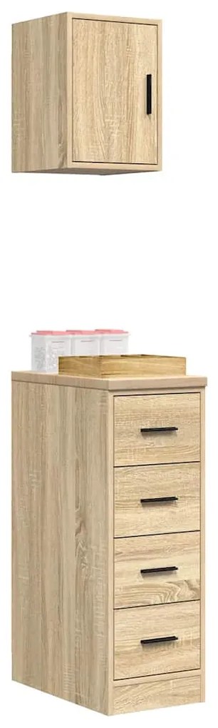 Armários de garagem 2pcs derivados de madeira carvalho sonoma