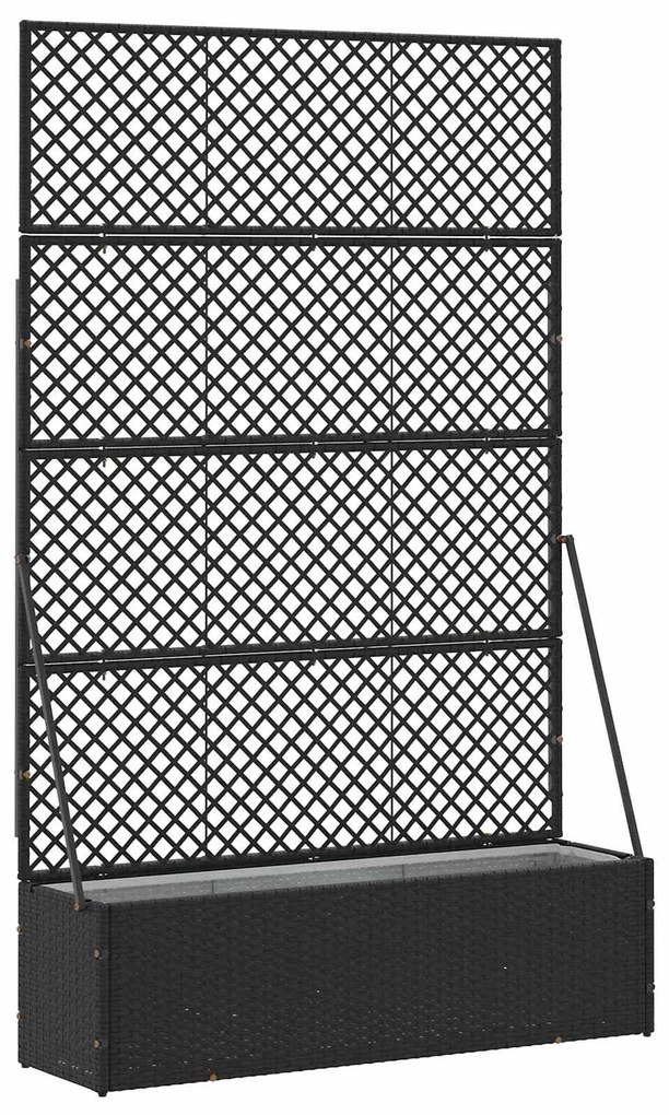 vidaXL Vaso de Jardim Preto 105 x 30 x 170 cm Metal