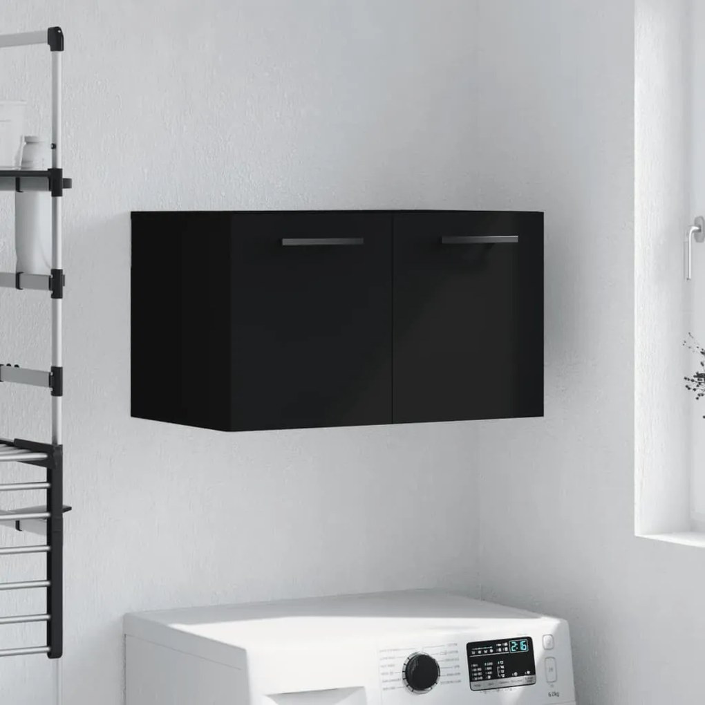 830045 vidaXL Armário de parede 60x36,5x35 cm derivados de madeira preto