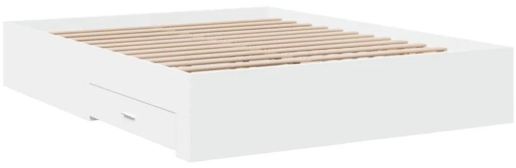 Estrutura de cama c/ gavetas 140x200cm derivados madeira branco