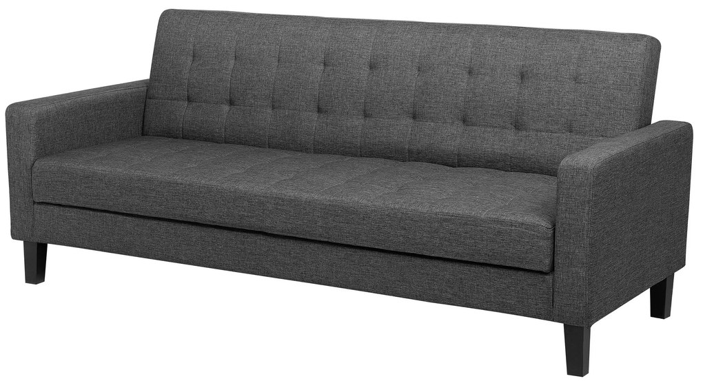 Sofá-cama 3 lugares em tecido cinzento escuro VEHKOO Beliani