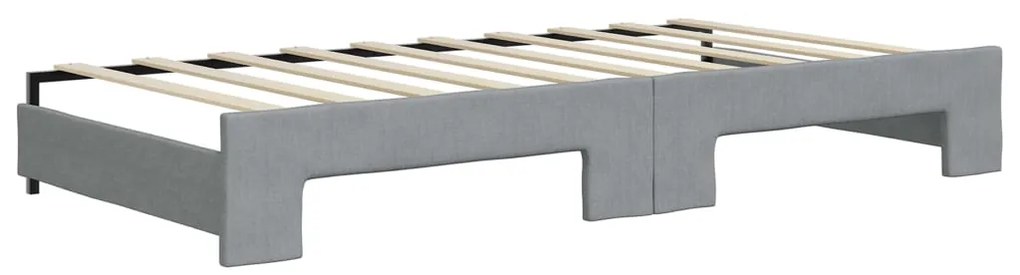 Sofá-cama com gavetão 90x190 cm tecido cinzento-claro
