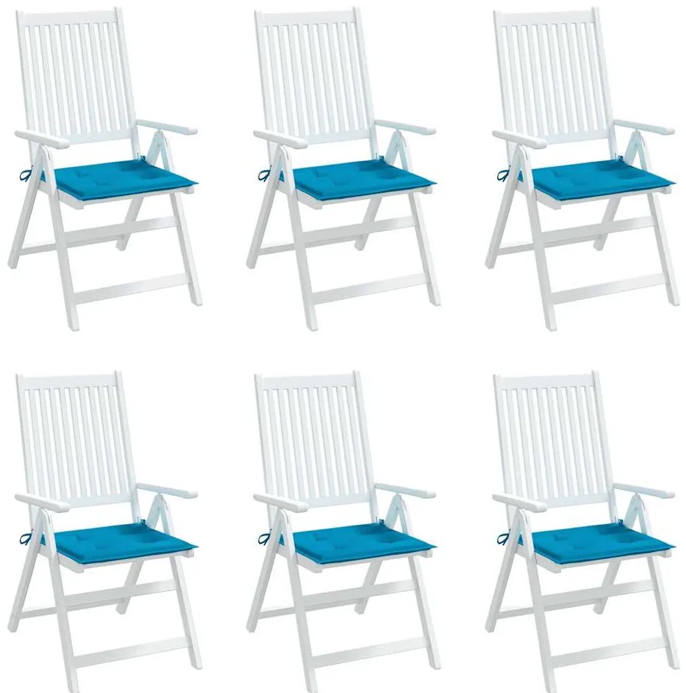 Almofadões p/ cadeiras jardim 6 pcs 40x40x3 cm oxford azul
