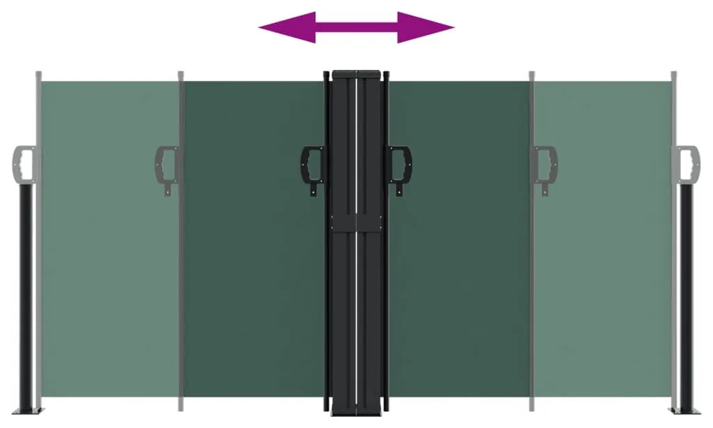 Toldo lateral retrátil 120x1200 cm verde-escuro
