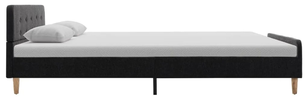 Estrutura de cama 140x200 cm serapilheira cinzento-escuro