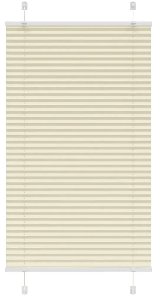 Creme Plissada Cega 75x150 cm Largura Tecido 74,4 cm Poliéster