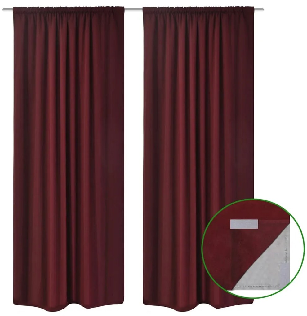 vidaXL Cortinas blackout 2 pcs camada dupla 140x175 cm bordô
