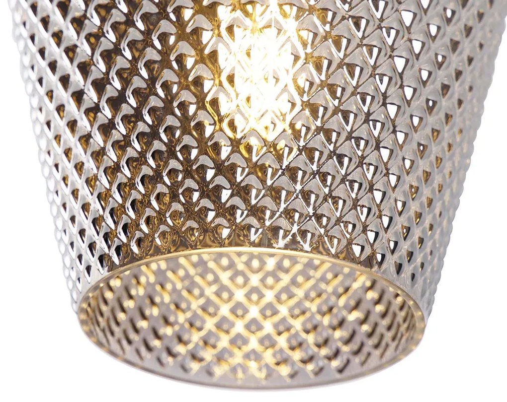 Candeeiro de teto inteligente latão com vidro fumê incl. Wifi A60 - Karce