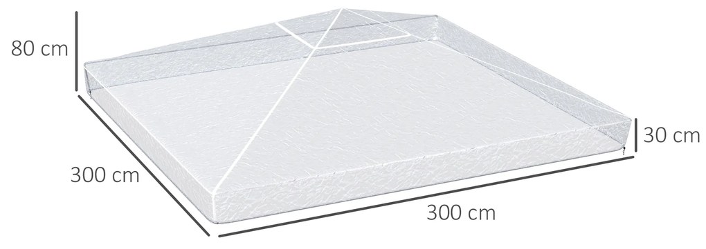 Cobertura Protetora para Pérgolas 3x3 m Cobertura Impermeável para Pérgola Capa Protetora de Pérgolas Transparente