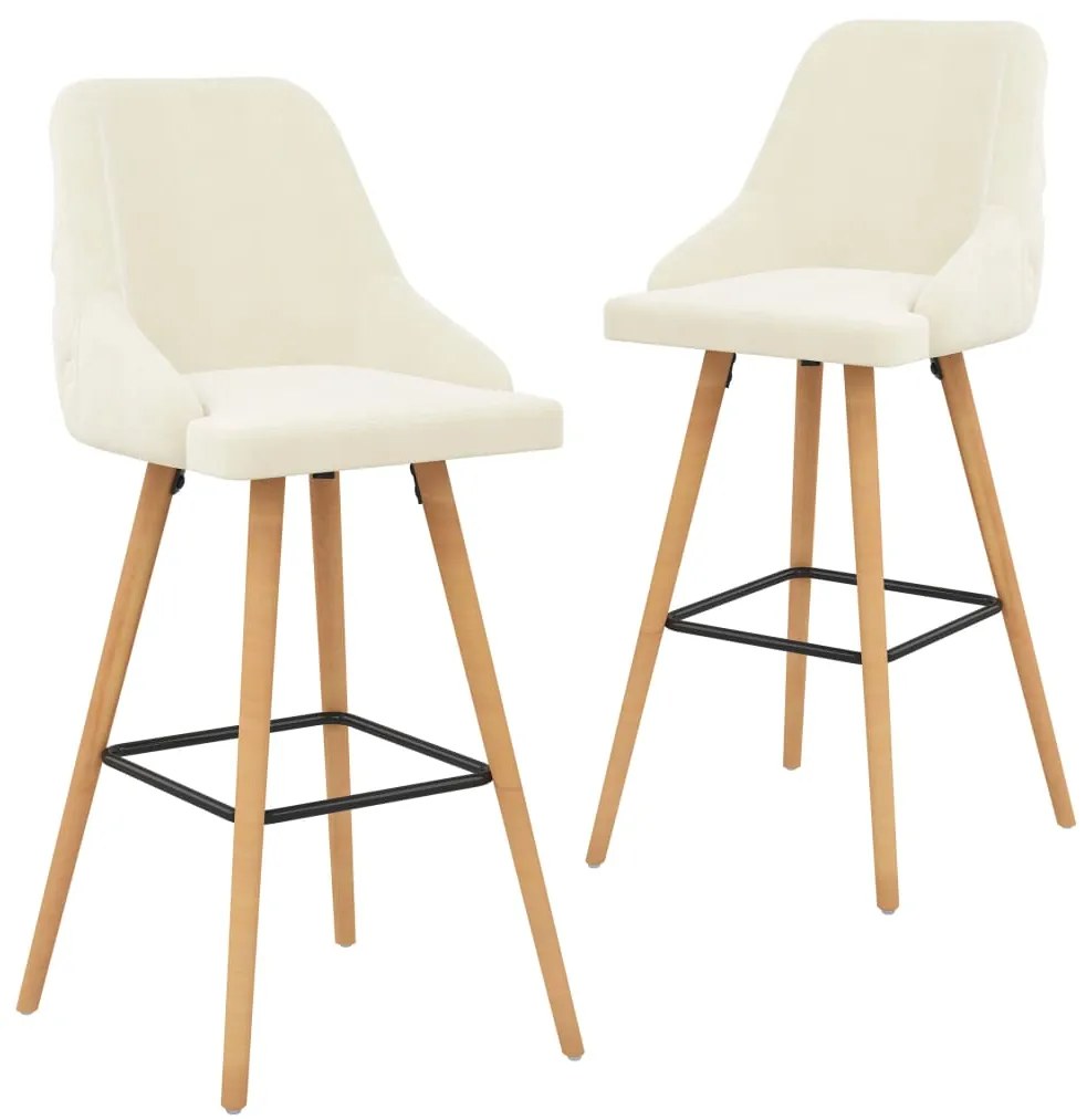 Bancos de bar 2 pcs veludo creme