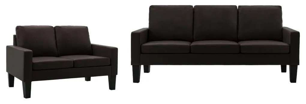 3056678 vidaXL 2 pcs conjunto de sofás couro artificial castanho