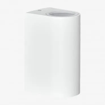 Aplique Exterior Em Alumínio Com 2 Pontos De Luz Pevot Branco & ↑15 Cm - Sklum