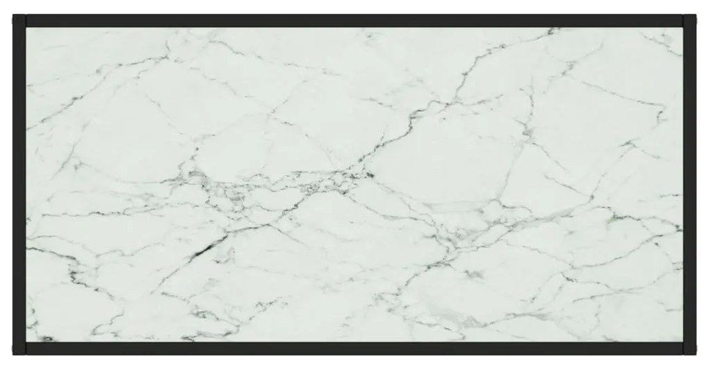 Mesa de centro 100x50x35 cm vidro mármore branco