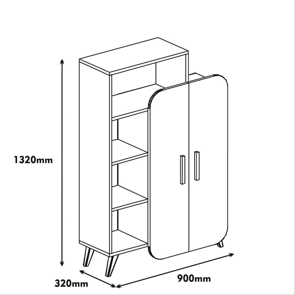 Estante Form – Nogueira Creme – 90 cm x 132 cm