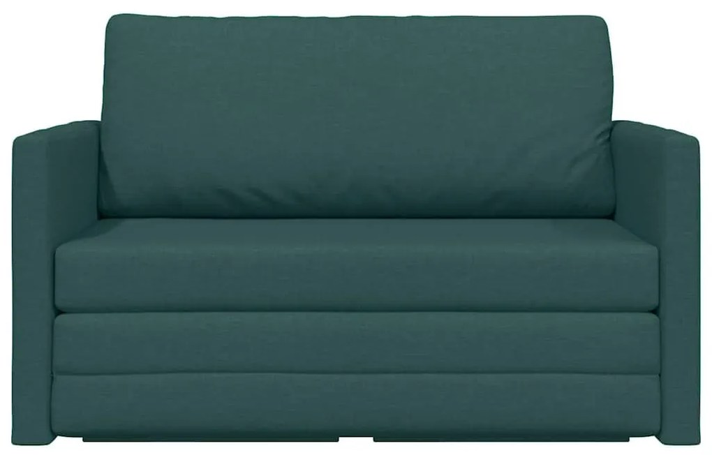 Sofá Cama 2-em-1 Verde Escuro 124x71x78 cm Tecido